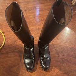 Marlborough Tall Leather Riding Equestrian Boots Women Size 7.5C Made In England