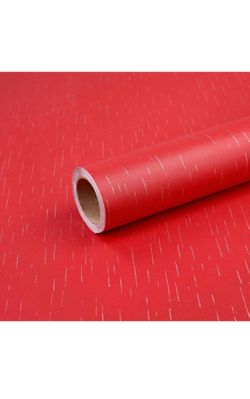 Red Peel and Stick Wallpaper Roll – Self-Adhesive Removable Vinyl Covering for Walls, Cabinets, Furniture, Drawers & Desks (23.6” x 196”)