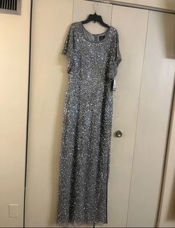 Brand new with tags on size 12 Adrianna papell blue mist sequins beads long dress details in the photos pickup Gaithersburg md20877