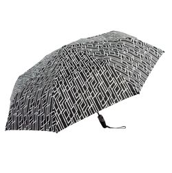 Shed Rain Windpro 46" Vented Automatic Compact Umbrella, Black and White @N4-489