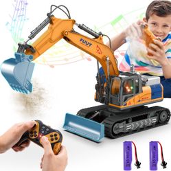 Construction Toys for Boys, 15-Channel Excavator Toys for Boys Educational RC Construction Vehicles