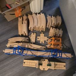 HUGE Lot Thomas & Friends Wooden Railway Tracks, Engines, Bridges