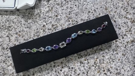 Gemstones Bracelet - sterling 