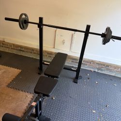 Weight Bench And Weights 