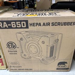 NEW IN BOX B-Air 1/3 HP 2.5 Amp HEPA Air Scrubber Purifier for Water Damage Restoration Negative Air Machine in Blue
