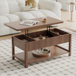 Lift-Top Coffee Table with Hidden & Open Storage