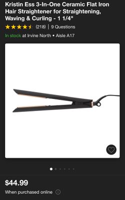 Kristin Ess 3-In-One Ceramic Flat Iron Hair Straightener for Straightening, Waving & Curling - 1 1/4"