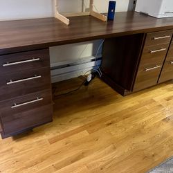 Wooden Office Desk with Drawers