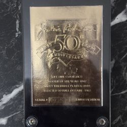 Jackie Robinson 50th Anniversary 22K gold limited edition Baseball Card 