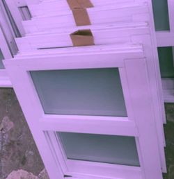 White PVC Windows with Glass Panels