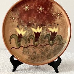Seminario Urabamba Cusco Peru Clay Pottery-Hand Crafted & Painted Plate/Trivet/Decor- Marked-10.5"