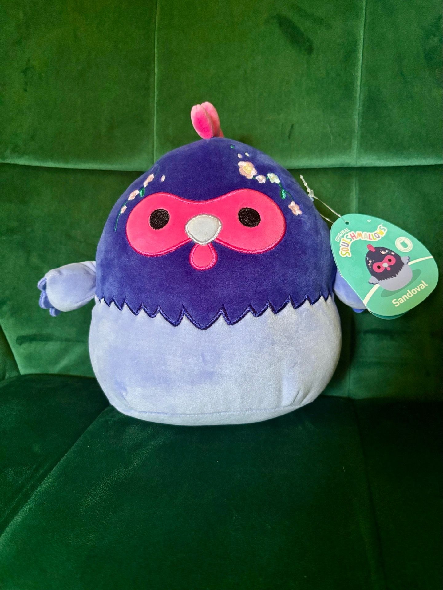 NEW SQUISHMALLOWS Sandoval the Blue Rooster First To Market 8” Inch w Flowers