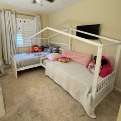 Double Twin Bed “L” Shaped With Storage 