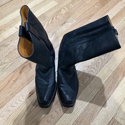 Jennifer Estes Black Leather Mid Calf Boot