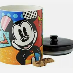 
Enesco Britto Disney Mickey Mouse Cookie Jar Canister Stoneware, 9.5” Tall