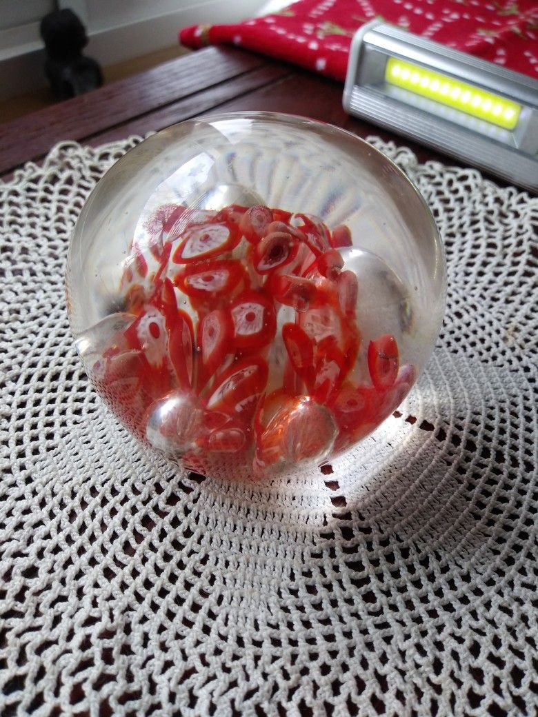 Orange Flower Paperweight