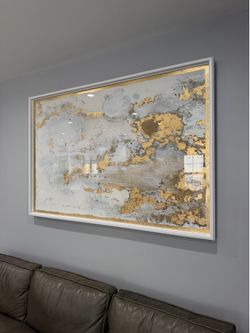 Abstract gold foil art large