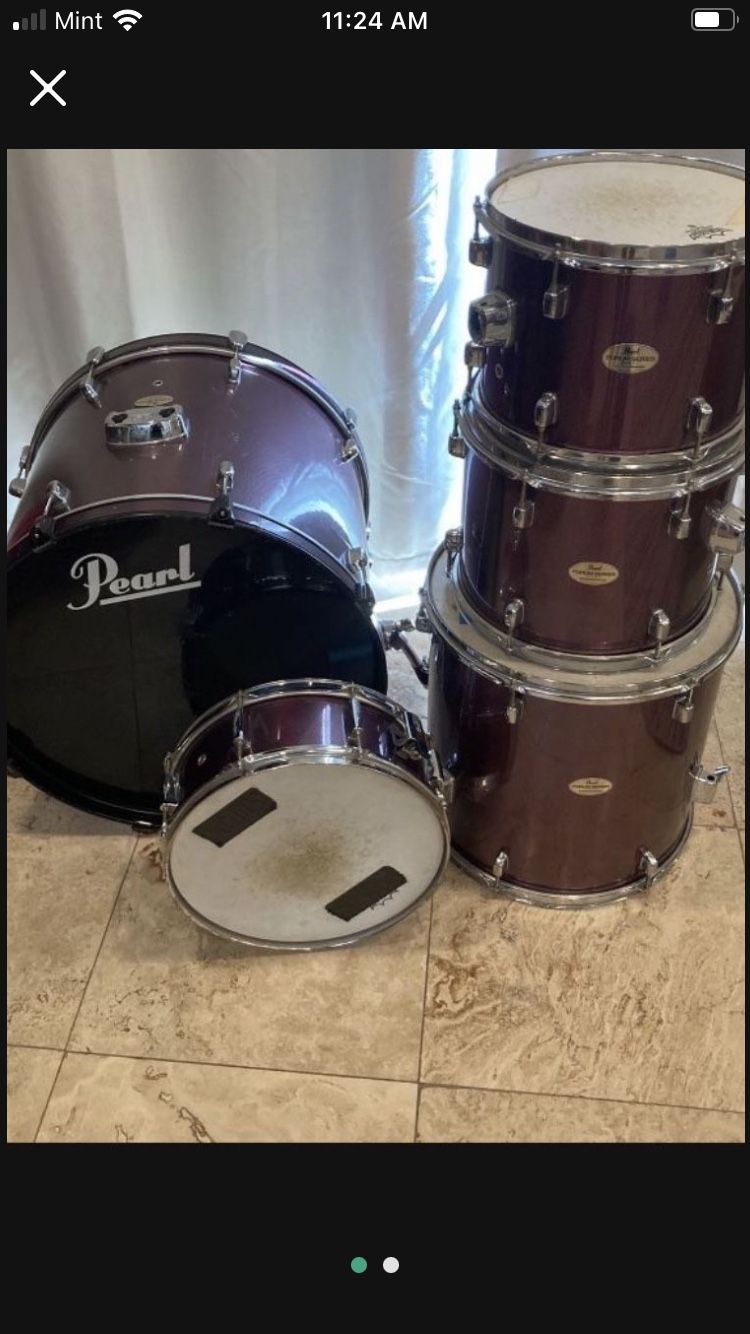 Pearl Drum Kit 5 Piece Thatched Burgundy