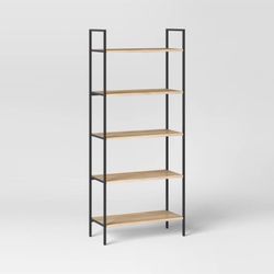 Threshold 6' 5-Shelf Bookshelf with Black Metal Frame