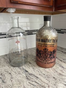 Decorative French Wine Bottle Set of 2