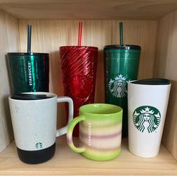 6 Starbucks Brand cups/mugs/tumblers