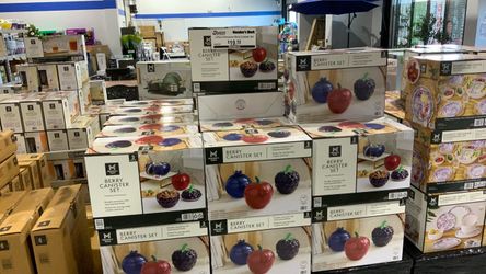 3- Piece Stoneware Berry Canister Set