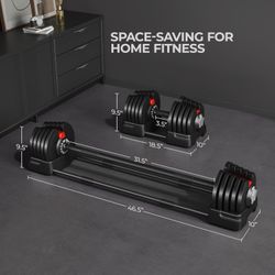 Yaheetech Adjustable Dumbbell Set Free Weight Dumbbells 40lbs/52.5lbs/90lbs