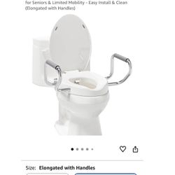 3" Raised Toilet Seat with Handles and Bidet - Non-Electric Bidet with Dual Nozzles  NEW
