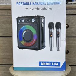 Your PORTABLE KARAOKE MACHINE with 2 microphones