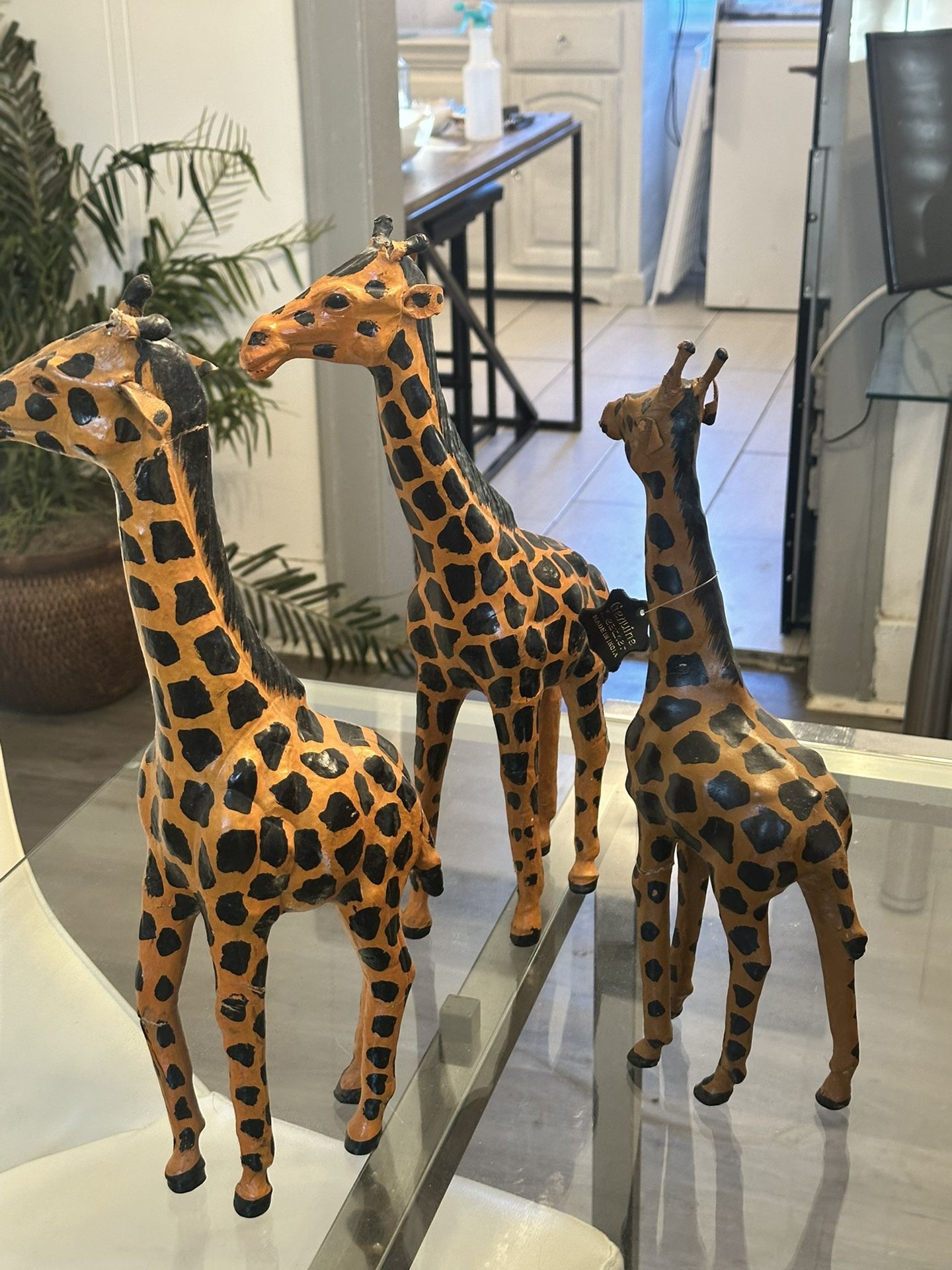 Vintage leather giraffes