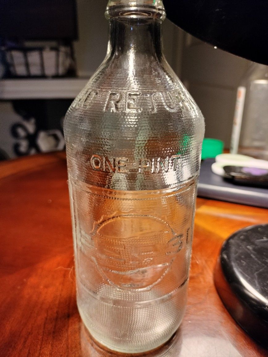 Vintage Clear Pepsi Bottle.