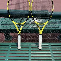 2 Babolat Pure Aeros Tennis Rackets