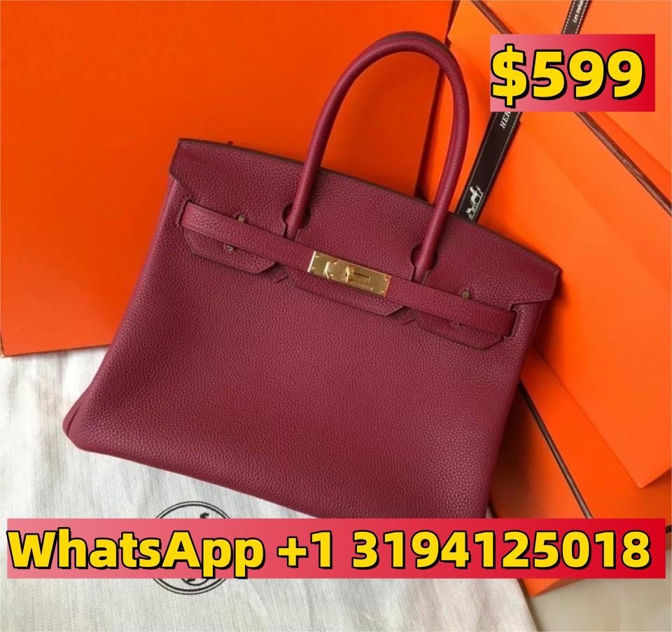 HERMES Birkin 30 Veau Epsom Hand Bag Rouge Vif Square P