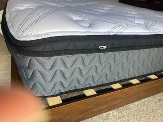King size bed with platform headboard