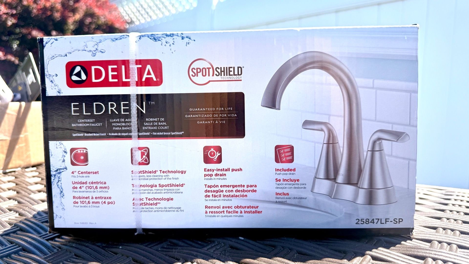 Delta Eldren Bathroom Faucet 4" Centerset Brushed Nickel 25847LF-SP *NEW*