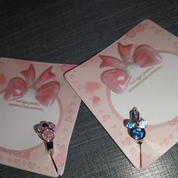 Blue and Pink Mickey Mouse Earrings 