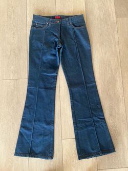 Hugo BOSS 70s Style Medium Wash Front Seam Flare Jeans Women's Size 28x32