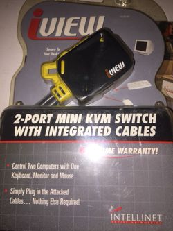 2 port mini kvn switch with integrated cables
