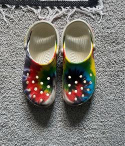 Tye dye crocs