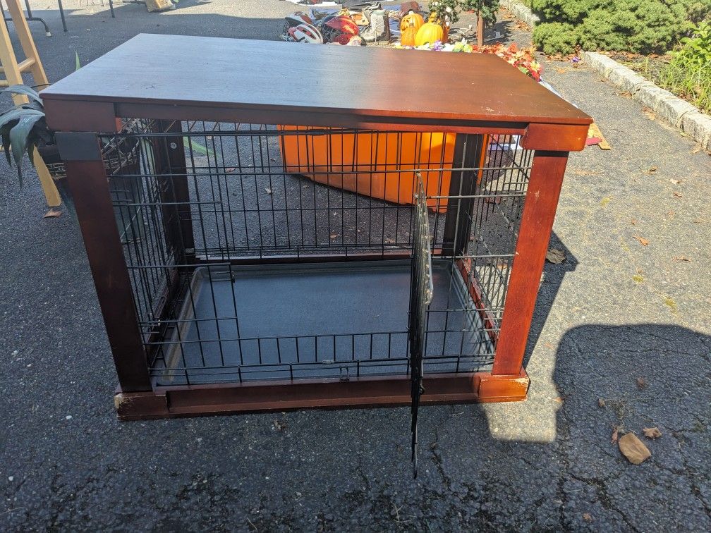 Wood Surround Dog Crate