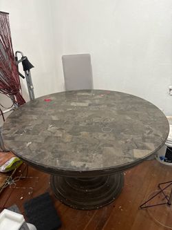 Marble table with 5 chairs