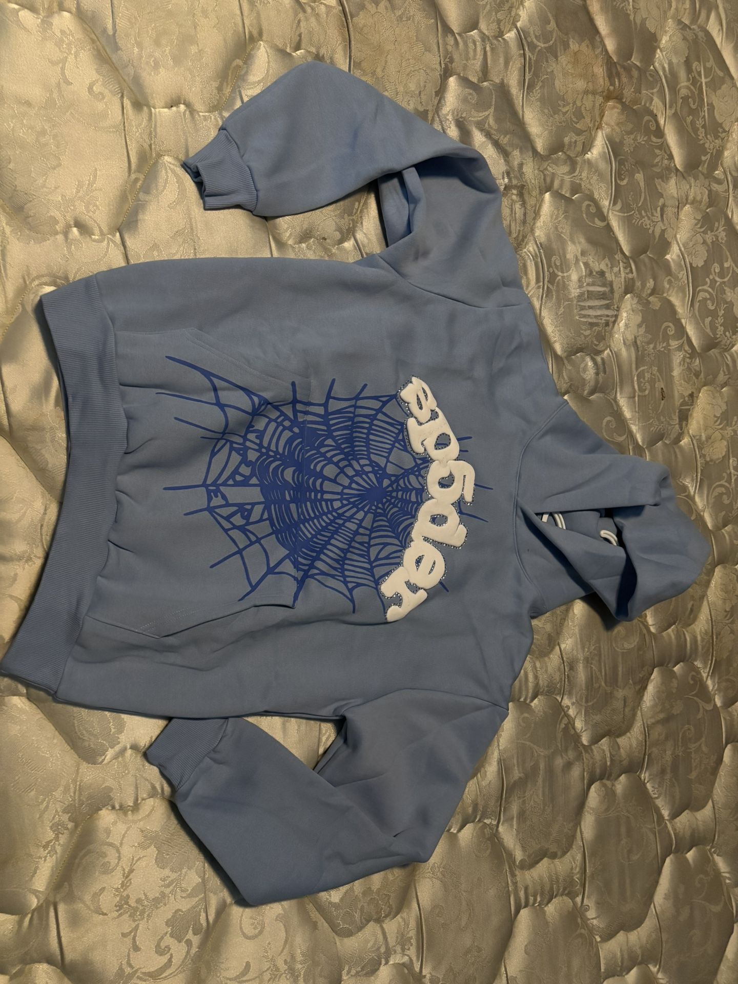 Sky Blue Sp5der Hoodie Size Small With Sticker And Real Tag