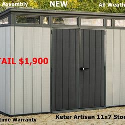 New Keter Artisan 11x7 Storage Shed