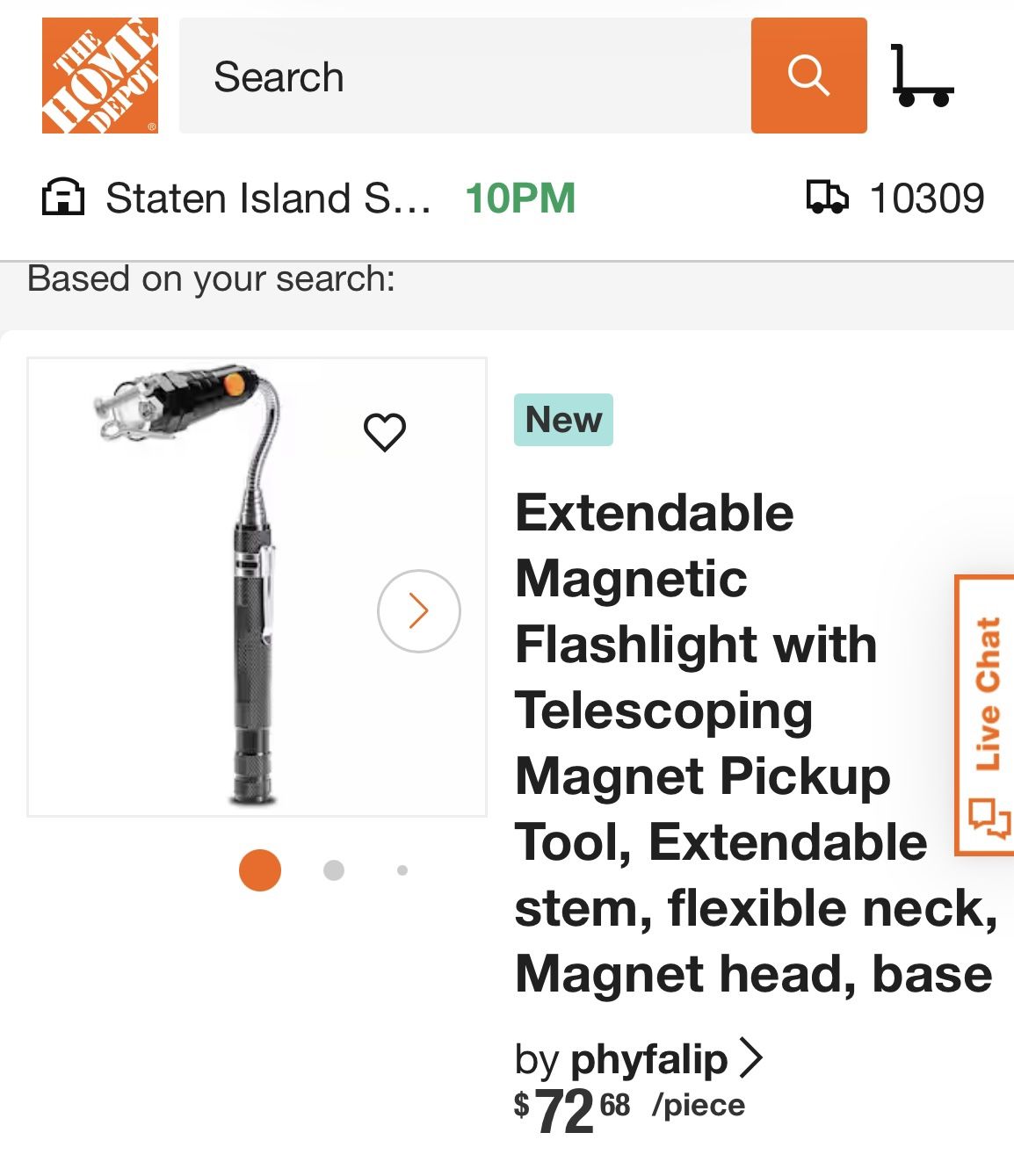 Extendable Magnetic Flashlight with Telescoping Live Chat Magnet Pickup Tool, Extendable stem, flexible neck, Magnet head