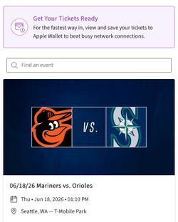 2 Terrace Level Tickets to the Mariners