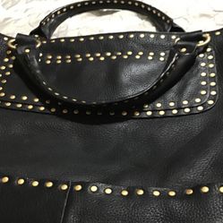 Black  Leather Studded Leather Purse