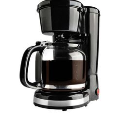 Complete Cuisine-12 Cup Coffee Maker With Reusable Filter, Black & Stainless Steel- ECO - Friendly Coffee Filter