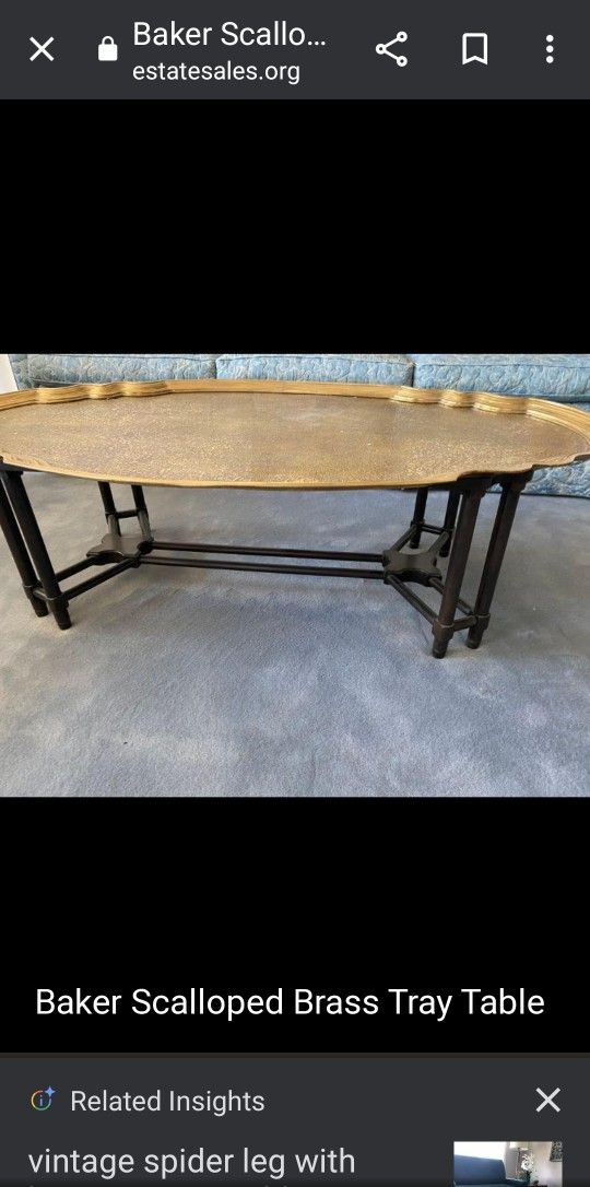 MCM Hollywood Regenvy BAKER BRASS COFFEE TABLE.