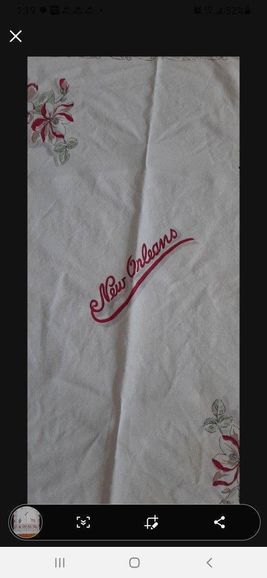 Vintage New Orleans Tablecloth (card table size)