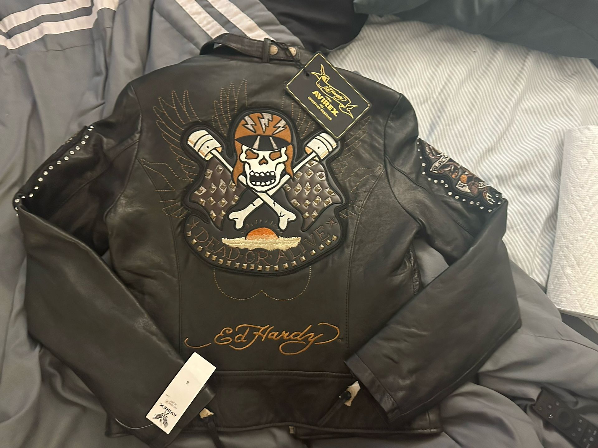 Ed Hardy Avirex Collab Small Leather Jacket ($300)obo